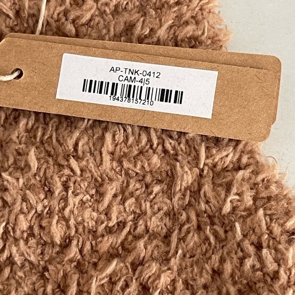 SKIMS Kids Cozy Scoop Neck Tank in CAMEL Unisex Kids Sz 4/5 - Picture 3 of 4